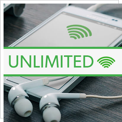 earbuds with unlimited plan label on top